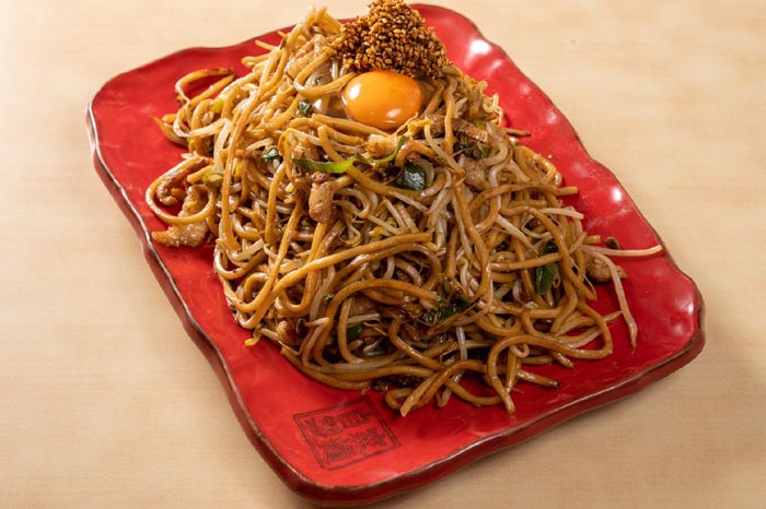 Shrimp and fried soba